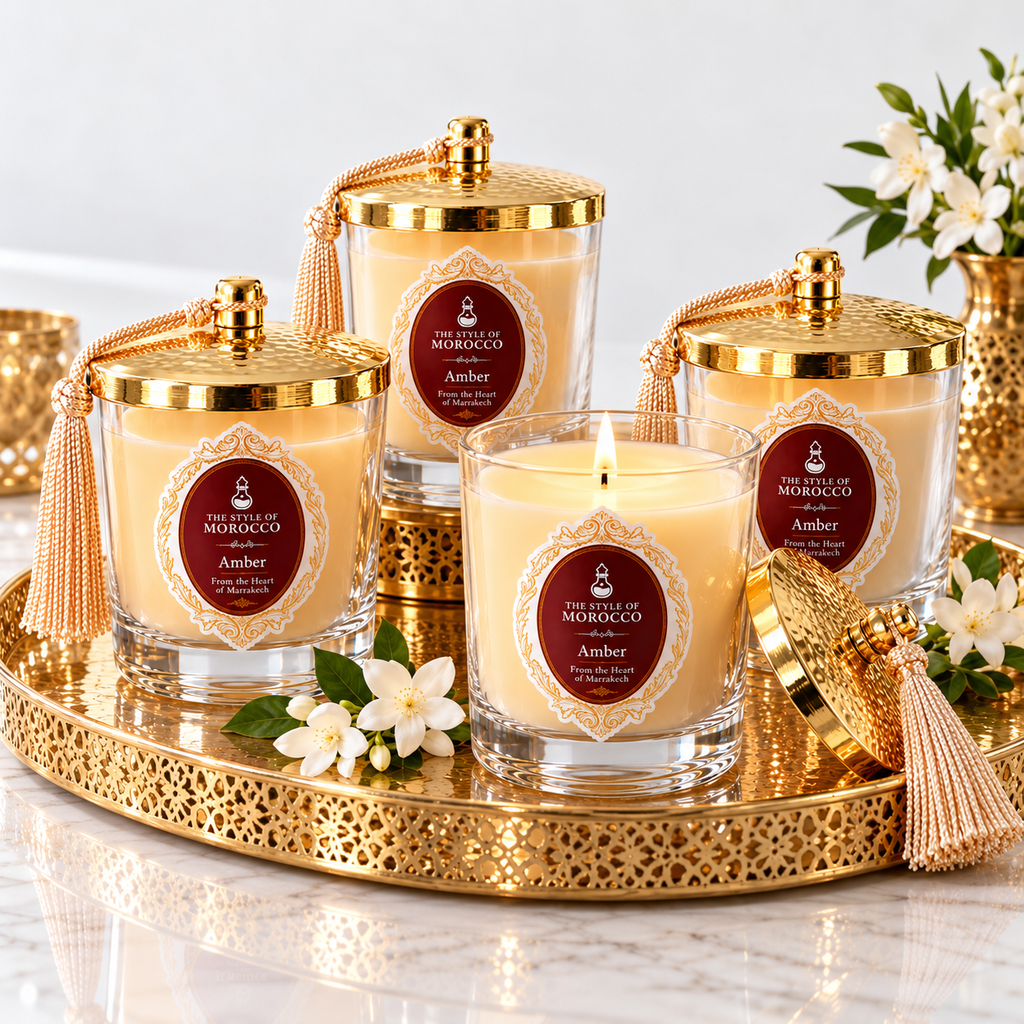 Amber Elegant Glow geurkaars 190 g sfeerbeeld
