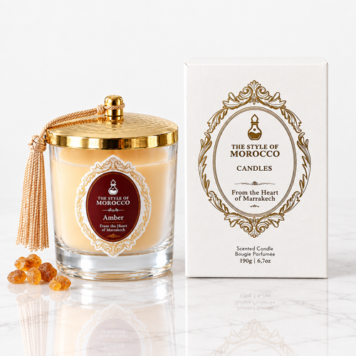 Amber-kaars met luxe geschenkdoos