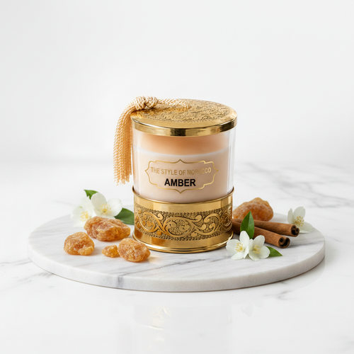 Amber Kaars - Olie Geur Achtergrond Stijl
