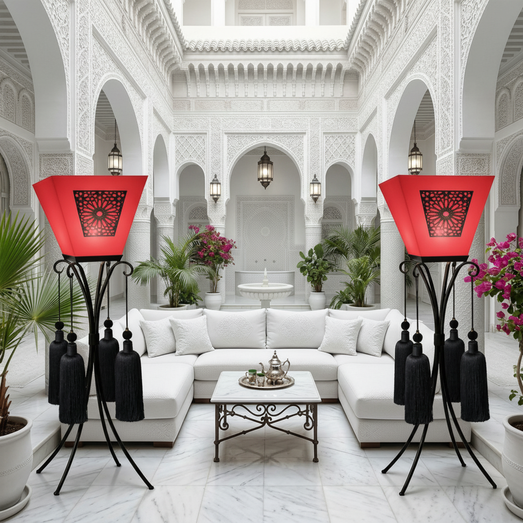 Atlas Glow Rood – Riad met bank