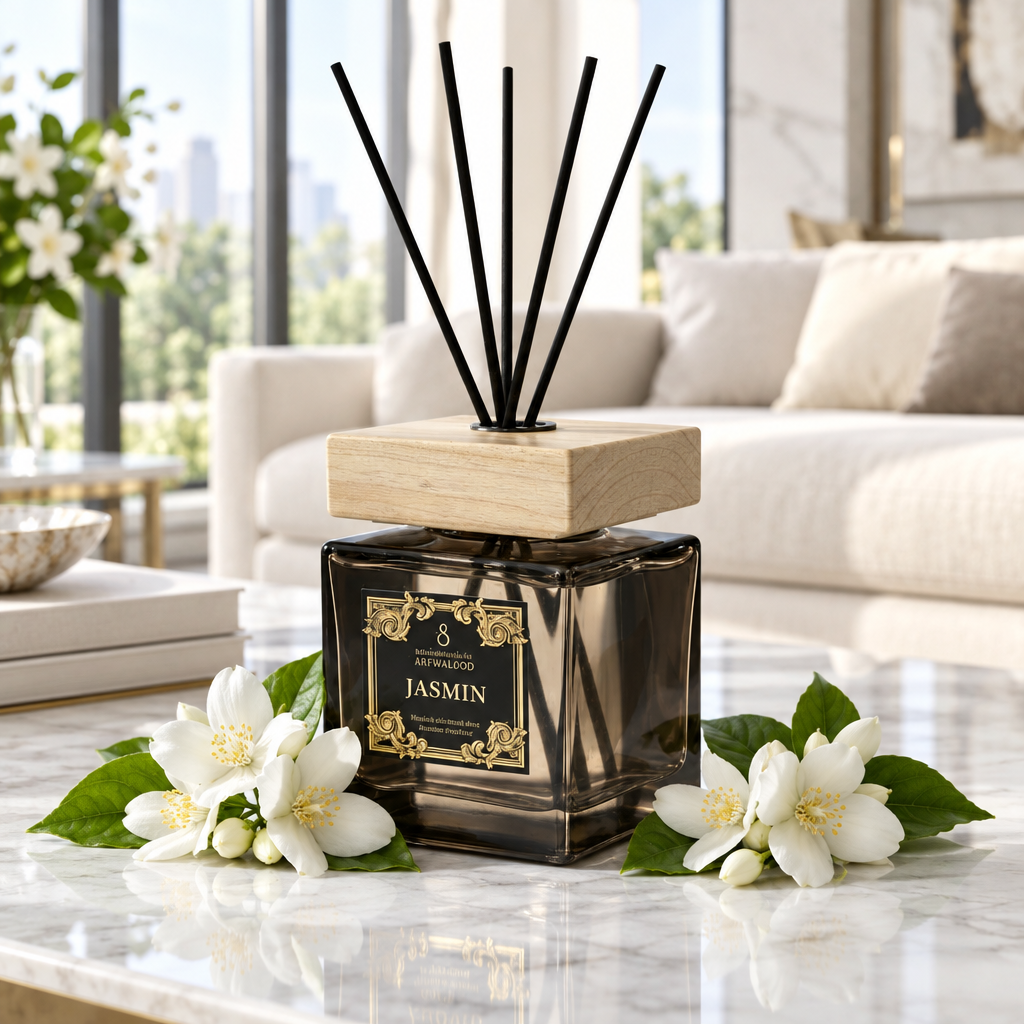 Jasmin Signature diffuser 500 ml in moderne woonkamer