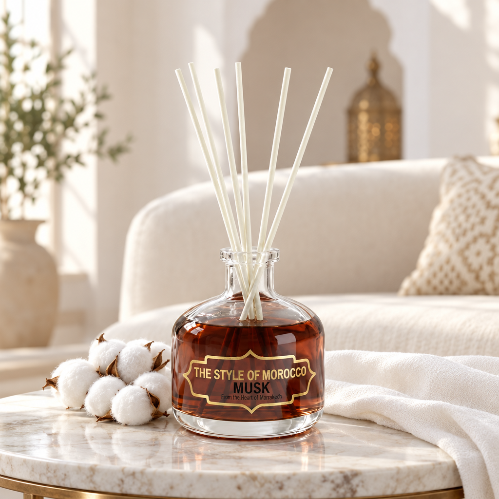 Musk-diffuser in een Marokkaanse woonkamer