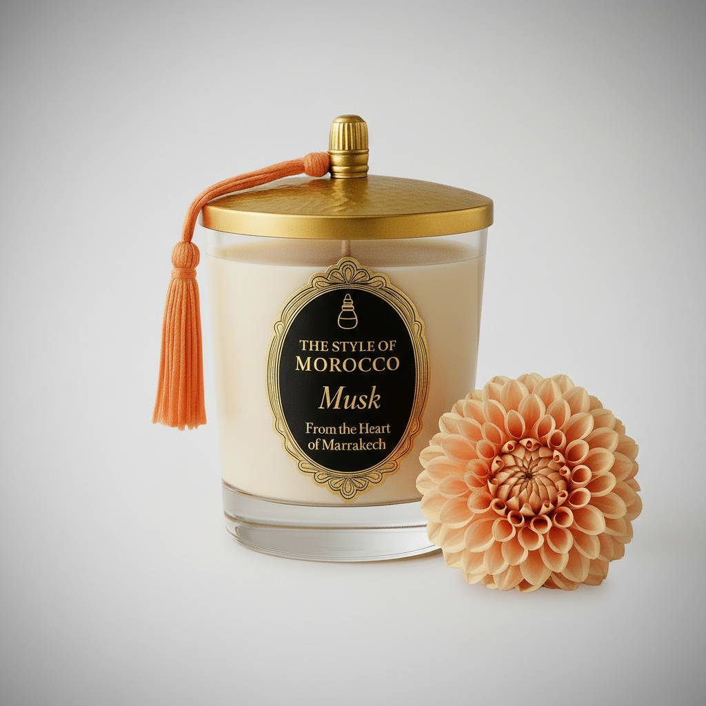 Musk kaars - licht grijs vignette