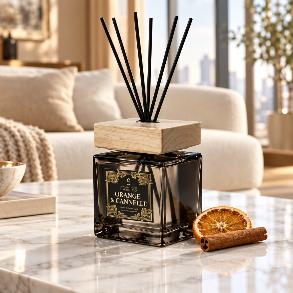 Orange & Cannelle 500 ml in een moderne woonkamer