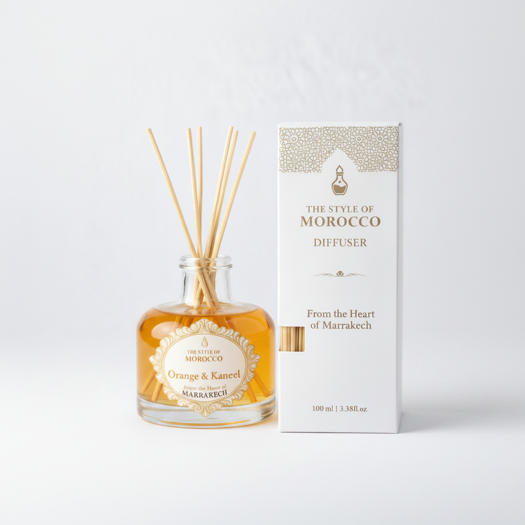 Orange Kaneel Diffuser met doos - puur wit geen props