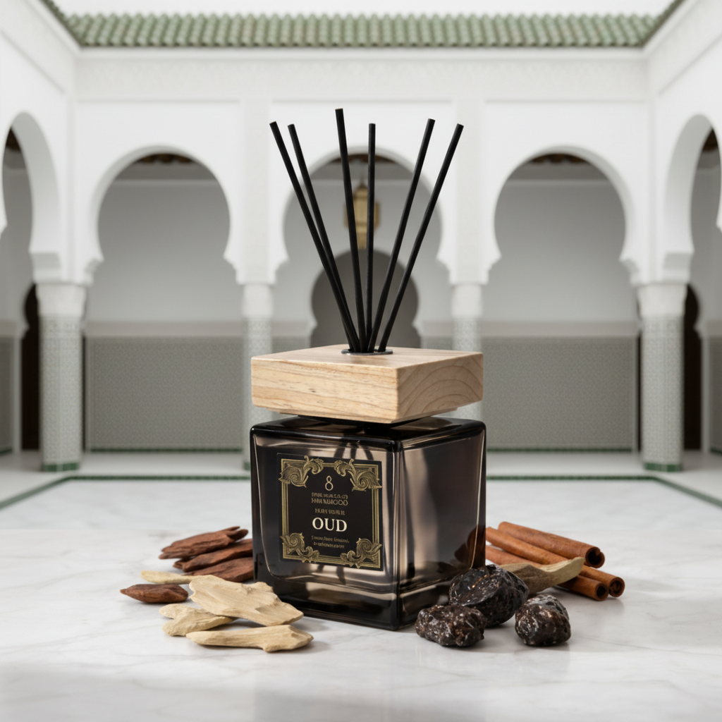 Signature Reed Diffuser 500ml Oud - Luxe diffuser in Marokkaanse riad setting