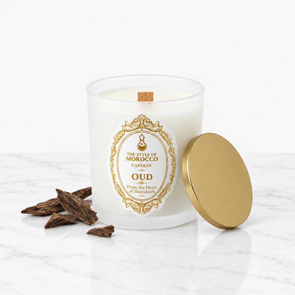Oud-kaars op wit marmer