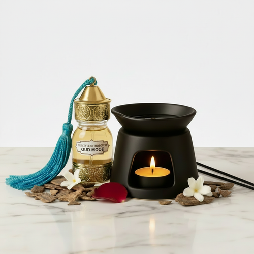 Aroma Brander Black Elegance met Oud Mood geurolie