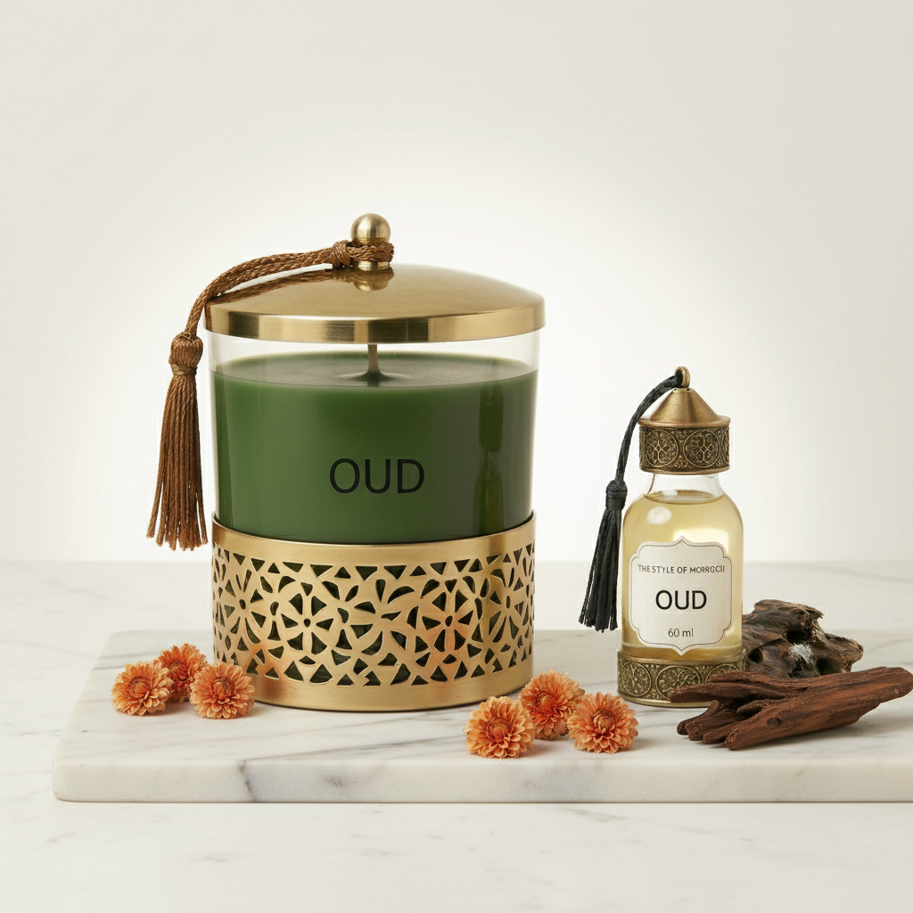 Oud Set – Marmeren blad met oud element