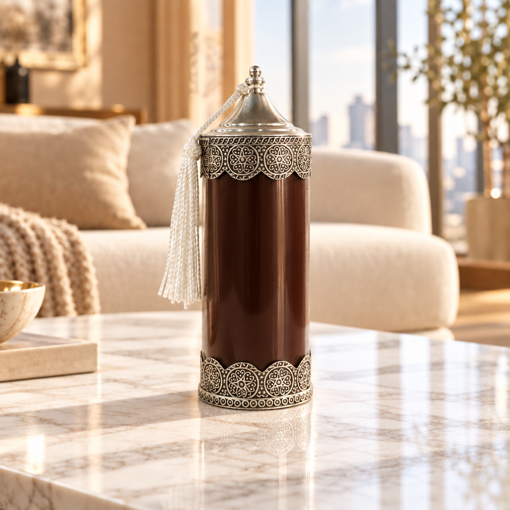 Silver Serenity Musk in een warme woonkamer